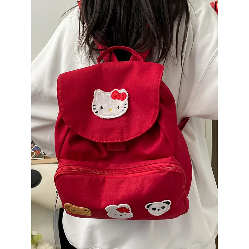 Школьный ранец Sanrio с Hello Kitty, легкий вместительный рюкзак с мультипликационным рисунком для студентов