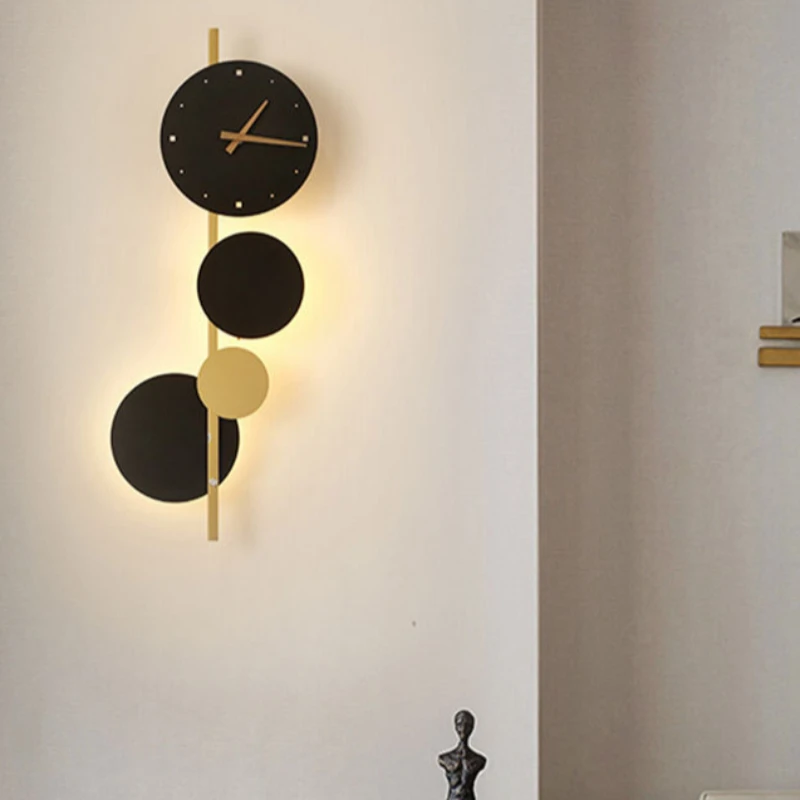

Indoor Metal Wall Sconces, Creative Clock Wall Lamp with 10W Warm Light Source Decorative Lighting for Living Room Bedroom Stair