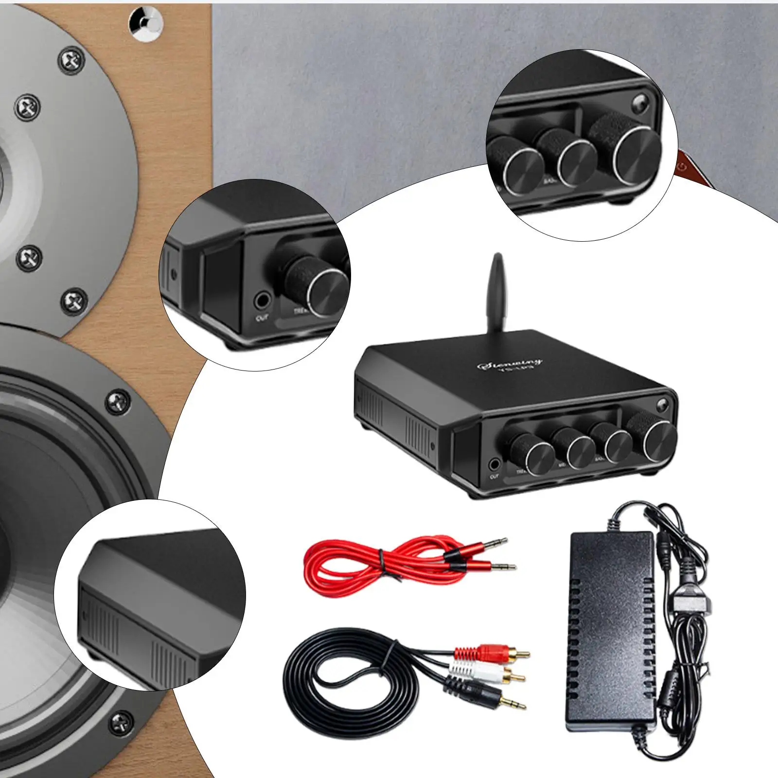 Power Amplifier 50W+50W Hi-fi 2.0 Class D Two Channel Mini Stereo Amplifier Audio Amp for System Desktop Bookshelf