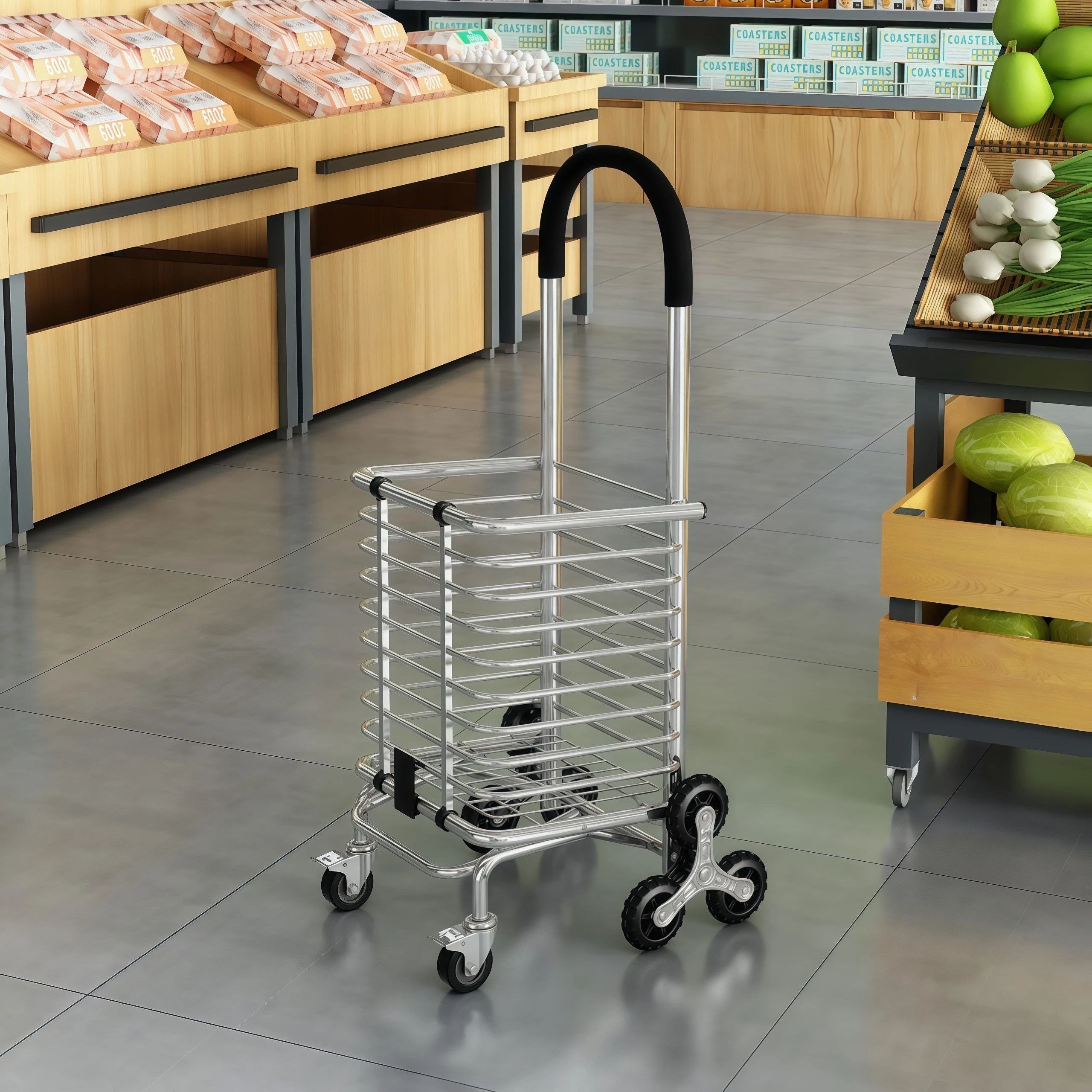 1 Oxford Cloth Shopping Cart (Only the Bag, No Cart Provided) or 1 Aluminum Alloy Shopping Cart - Lightweight and Portable, High Load-Bearing, Foldable, Suitable for Shopping and Climbing Stairs, Durable Material Trolley, Household Trailer for the Elderly