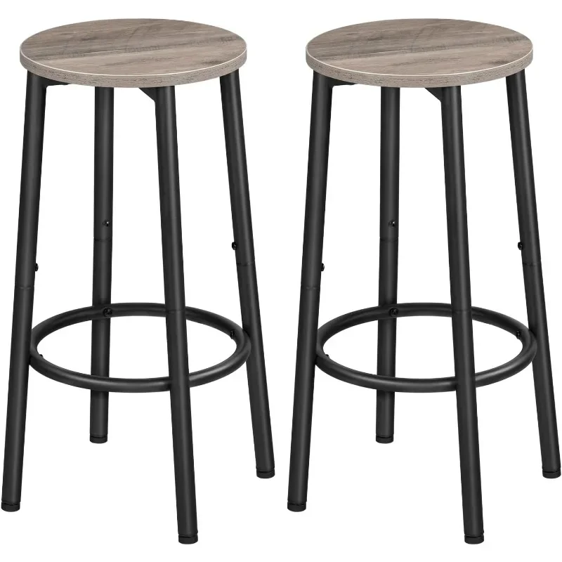 

HOOBRO Bar Stools,Bar Chairs, Kitchen Round Height Stools with Footrest, Breakfast Bar Stools, Sturdy Steel Framefor Dining Room