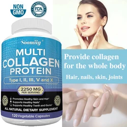 Collagen Complex 2250 Mg with Hydrolyzed Collagen for Men Women Hair Nails Skin Joint Health Dietary Supplement Gluten Free