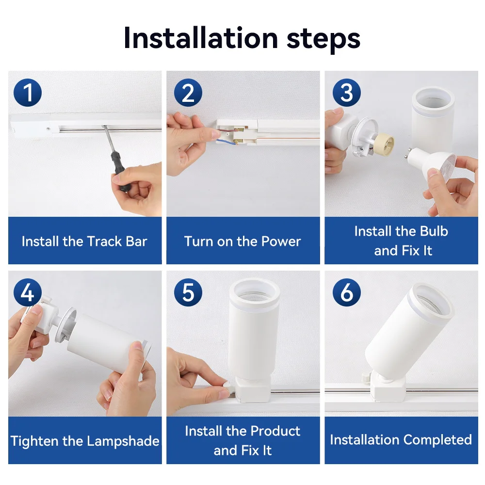 Led Track Light 110-220V 3 Colors Ceiling Track Lamp Rail Lighs Set Rails Spotlight For Clothing Shop Living Room Home image 6