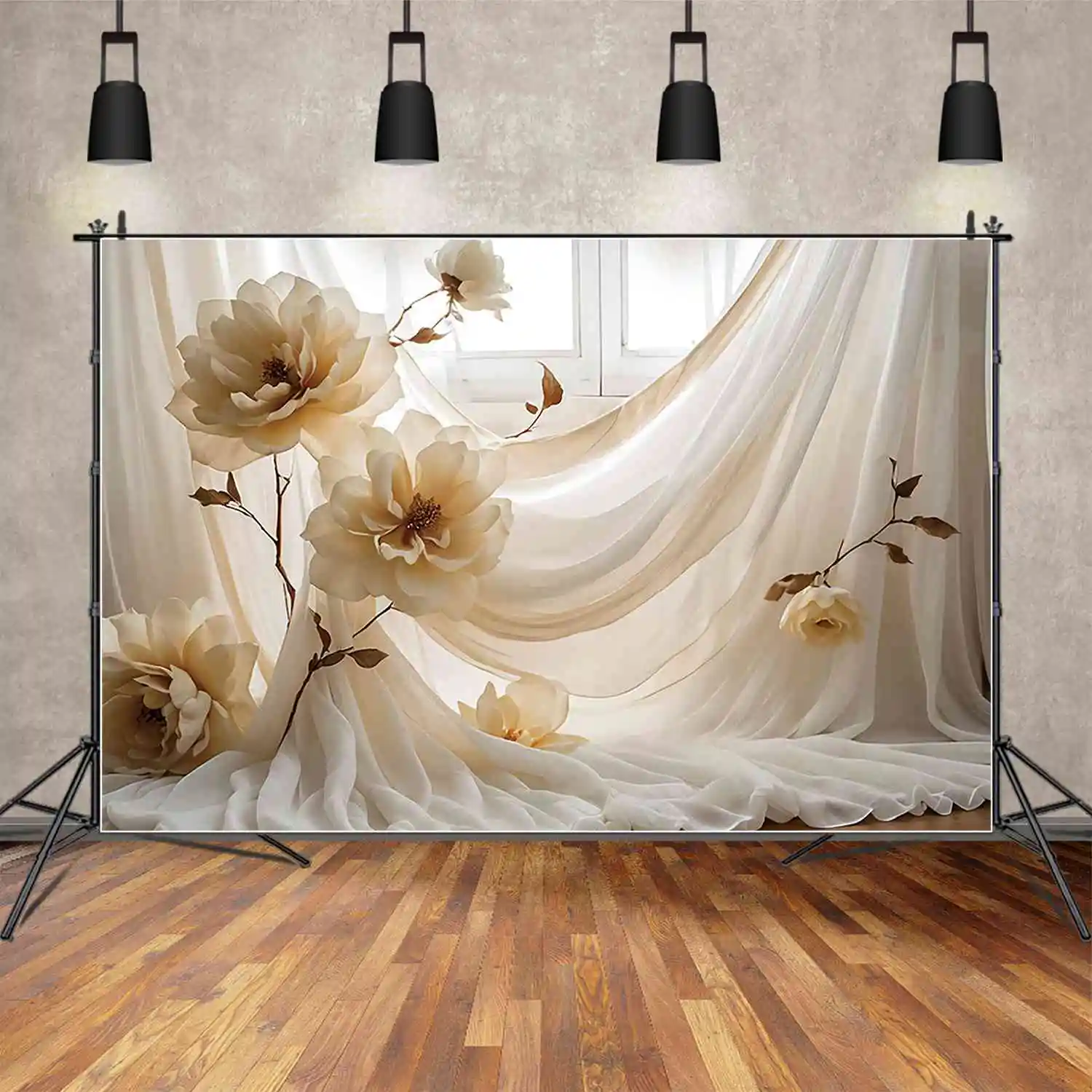 

MOON.QG Draping Fabric Curtain Bohemian Style Backdrops Women Wedding Birthday Background Custom Party Photozone Accessories