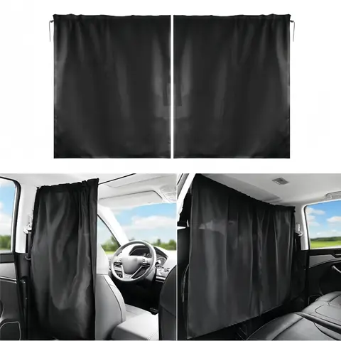 범용 차량 프라이버시 커튼 세트, 차광 선쉐이드 윈도우 커버, 밴 SUV 자동차 캠핑 여행 낮잠용 뒷좌석 칸막이
