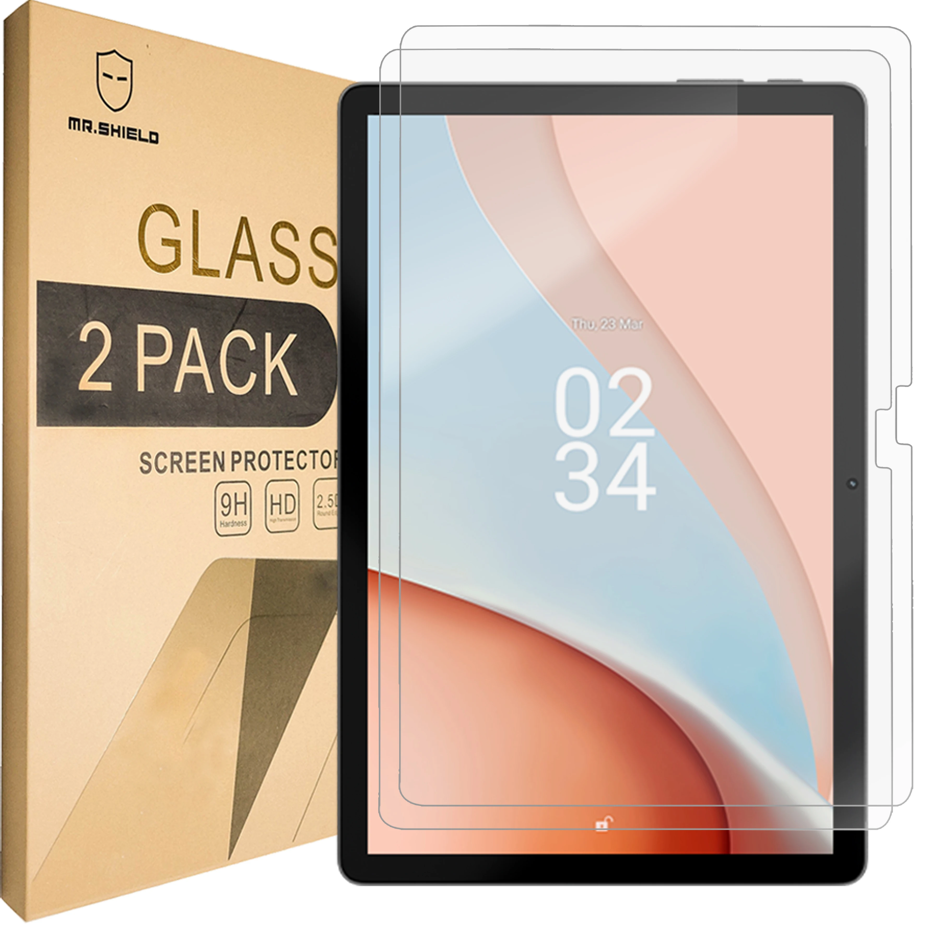 Mr.Shield [2-PACK] Screen Protector For Oscal Pad 13 Tablet 10.1 Inch [Tempered Glass] [Japan Glass with 9H Hardness]