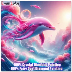 2024 NEW Cartoon DIY Fairy Dust Diamond Mosaic Dolphin Full Crystal Diamond Painting Animal Wolf Sale Embroidery Kit Home Decor