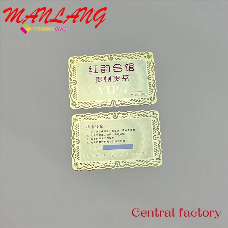 Custom  holal YTS 2022 Ne Laser Cut Engraved Printing etal busins card/etal Busins att Bla Car