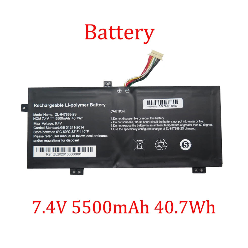

Аккумулятор для ноутбука Positivo ZL-647888-2S 7,4 В 5500 мАч 40,7 Втч 10PIN 9 линий новый