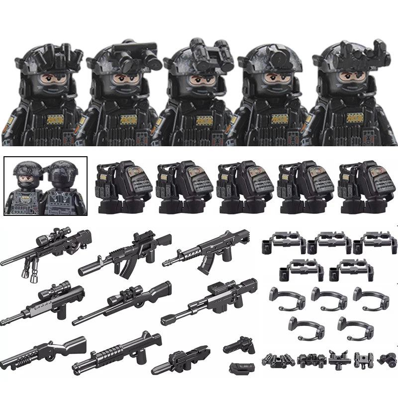 Amerika Armee Kampfuniform Spezialeinheiten Figuren Bausteine Stadt US Special Air Service Soldat Militär Waffen Spielzeug