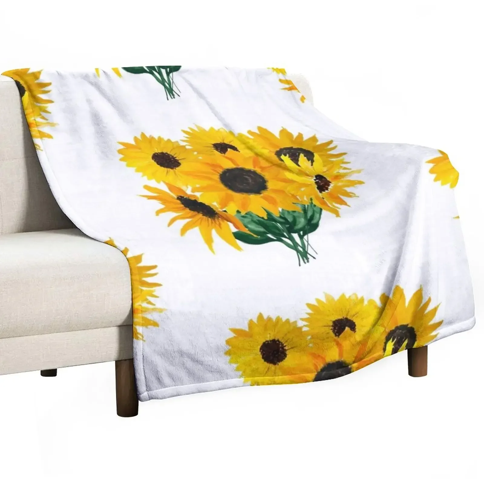 

Painted sunflower bouquet Throw Blanket anime Multi-Purpose Custom Blankets