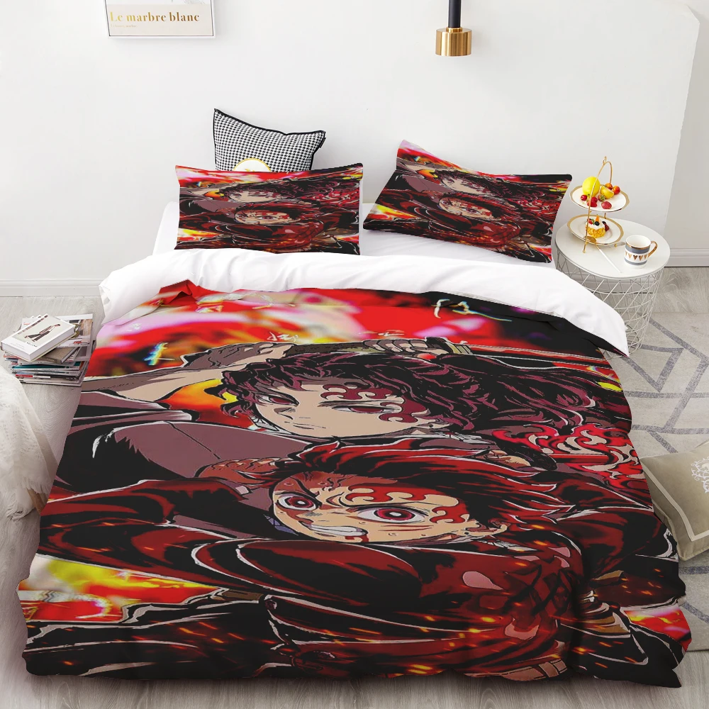 

Duvet Cover Anime Demon Slayer Duvet Cover Comforter Bed Anime Polyester Bedding Set Duvet Cover Set Printed Cartoon Home Decor