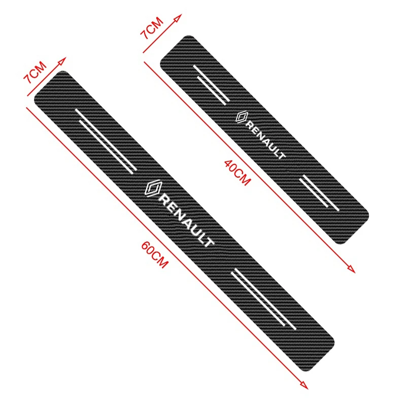 4pcs Carbon fiber threshold sticker for Renault Megane 2 3 4 Twingo Clio 4 Talisman Captur Trafic Kwid Scenic 2 Car Accessories