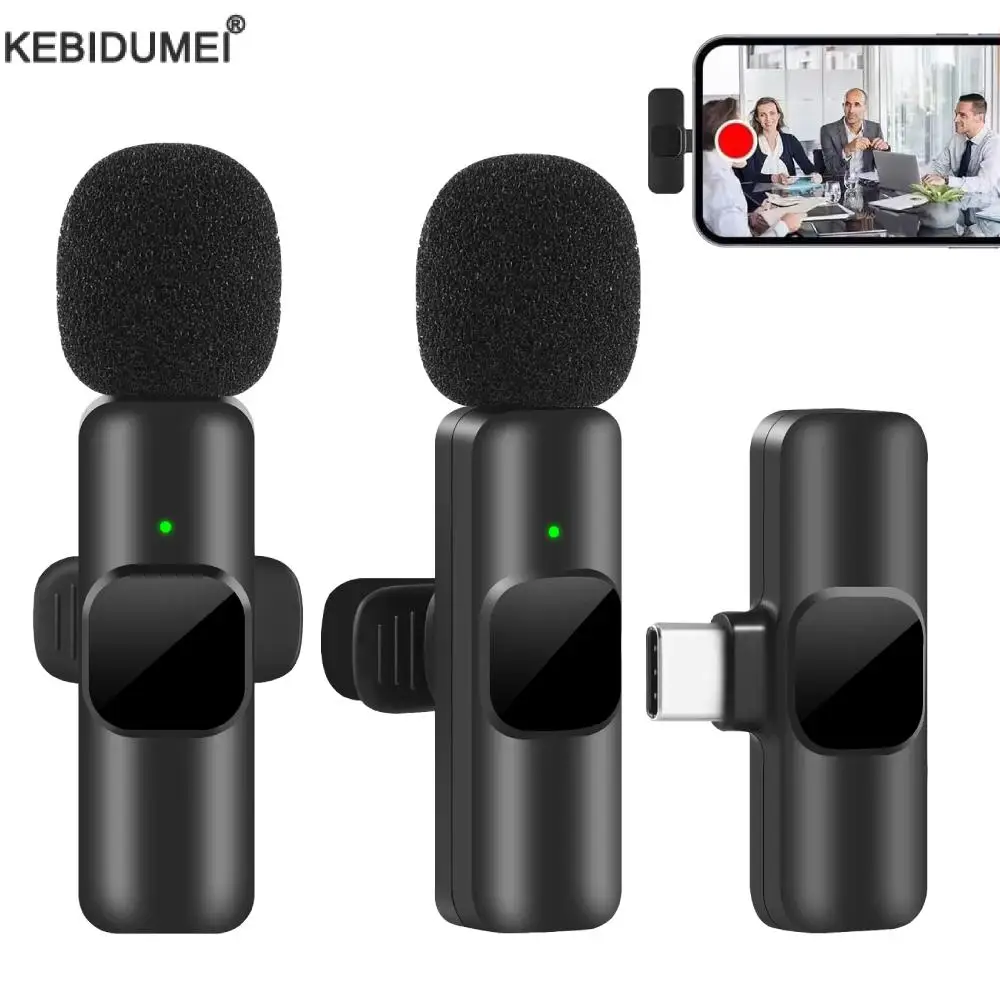 2.4G Wireless Lavalier Microphone Noise Cancelling Audio Video Recording for IPhone/iPad/Android/Xiaomi/Samsung Live Game Mic