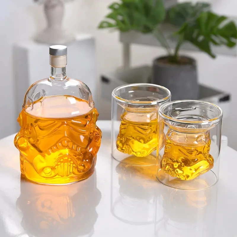 750ml Wine Glass Set Storm Trooper Helmet Whiskey Decanter White Soldier Liquor Bottle Wine Glass Accessories Creative Men Gift