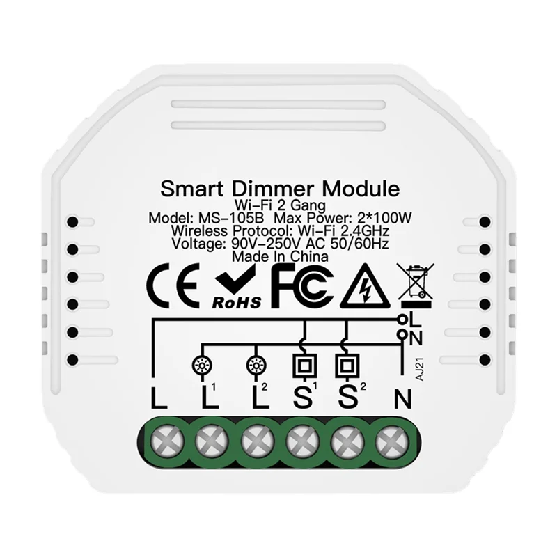 

T98C-DIY Smart Wifi LED Dimmer Switch 2 Way Switch Voice Dimming Smart Switch For Smart Life Alexa Tuya APP