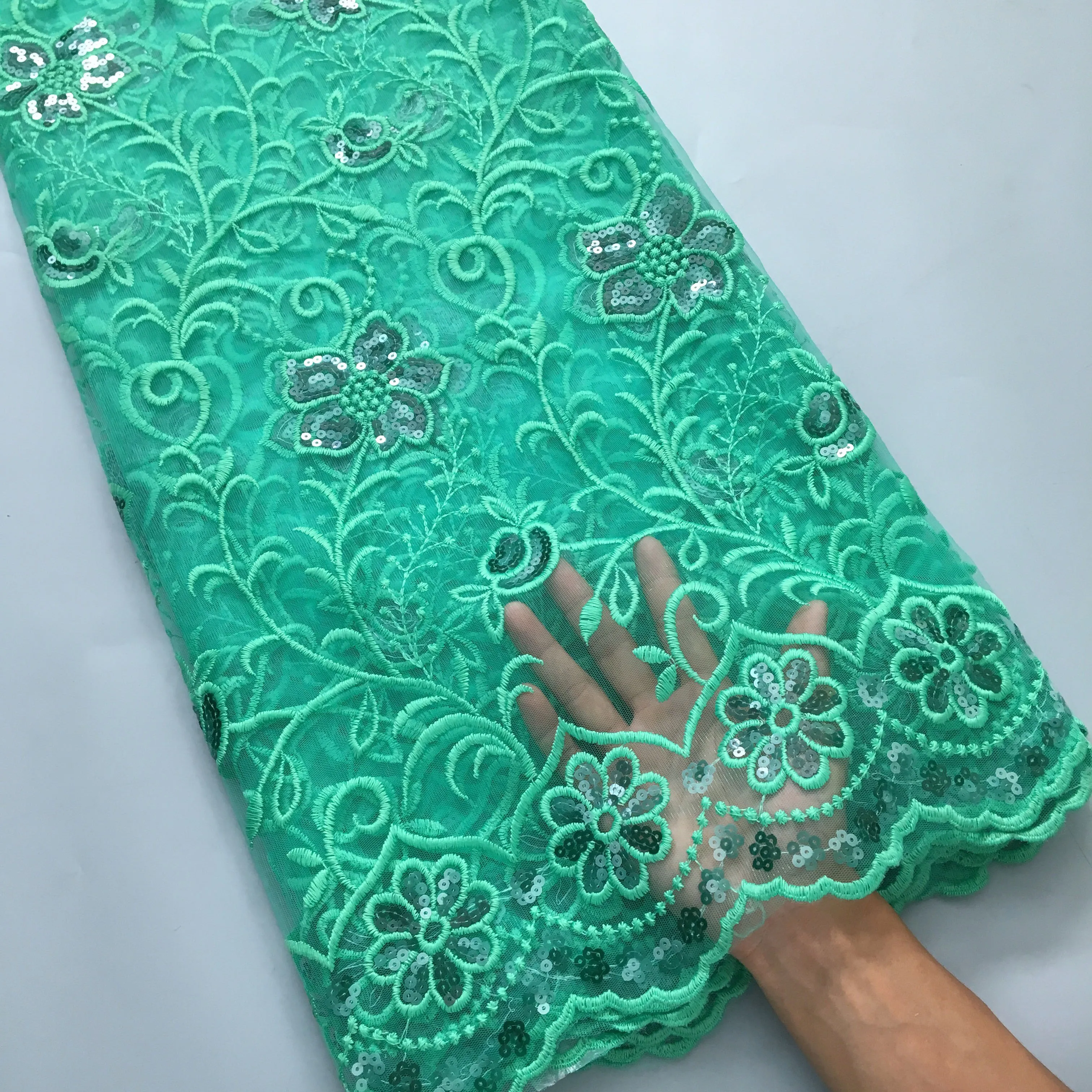 قماش دانتيل من نسيج كالوم الأفريقي الصافي ، تول نيجيري ، تصميم فرنسي ، فستان زفاف ، F3959 ،