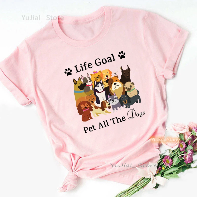 Camiseta con estampado de perro Beagle de amor para mujer, camiseta Harajuku Kawaii de perro salchicha/Doberman Pinscher/Chihuahua/Cavalier King Charles Spaniel