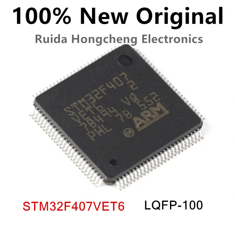 2-5PCS/Lot STM32F407VET6  LQFP-100 ARM Cortex-M4 New original 32-bit microcontroller MCU STM32F407