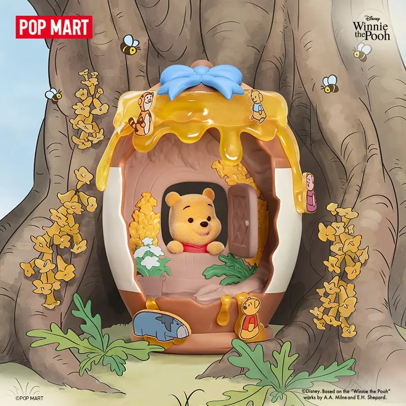 

POP MART Winnie The Pooh Treehouse Theatre Series Blind Box Anime Figure Ornament Cute Toys Gift