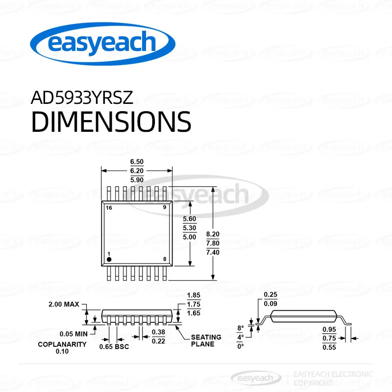 AD5933YRSZ SMT SSOP16 High Precision Impedance Converter Network Analyzer ICs