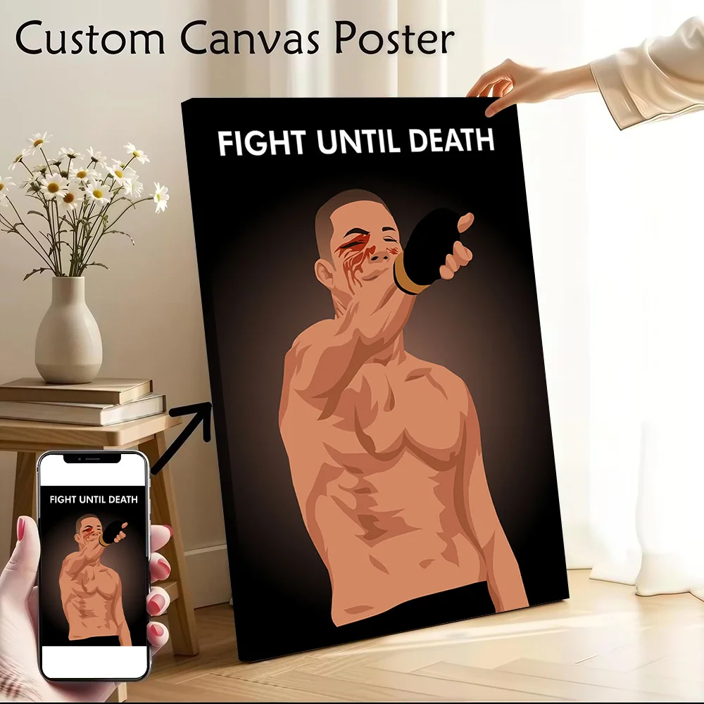 Nate Diaz Knock Poster Canvas Wall Art Custom Photo Print Modern Painting for Fans Home Decor Luxury Decoration Room Decorations