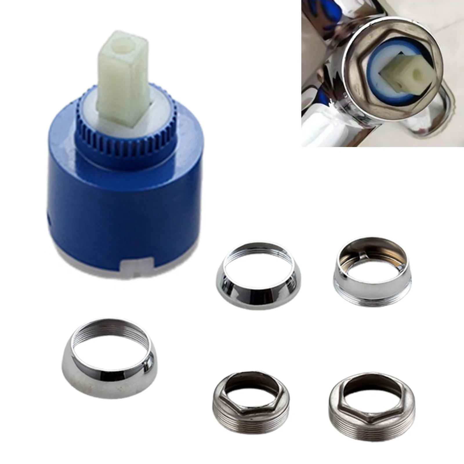 Ceramic Disc Cartridge Mixer Faucet Thermostatic Cartridge Faucet Disc Valve Pp Plastic Ceramic Cartridges For Mixer 35mm
