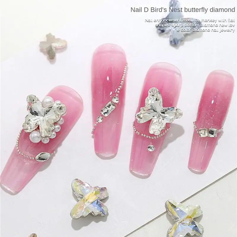 Cut Birds Nest Flash Energetic Unique Style High Quality Fashionable Fashion Crystal Nail Decoration Nail Decoration Striking