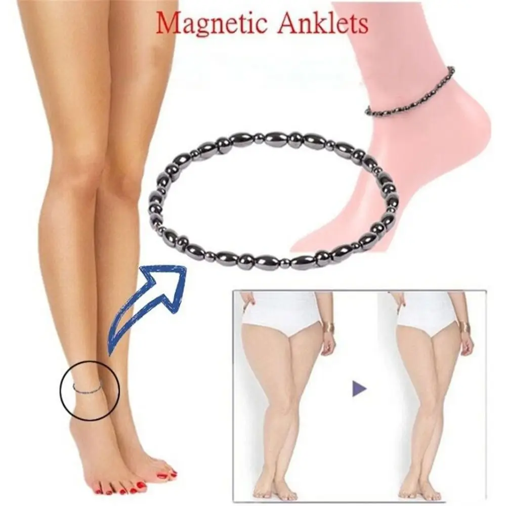 Magnetic Magnetic Beaded Bracelet Black Gallstone Beaded Design Black Obsidian Anklet Stretch Obsidian Stone