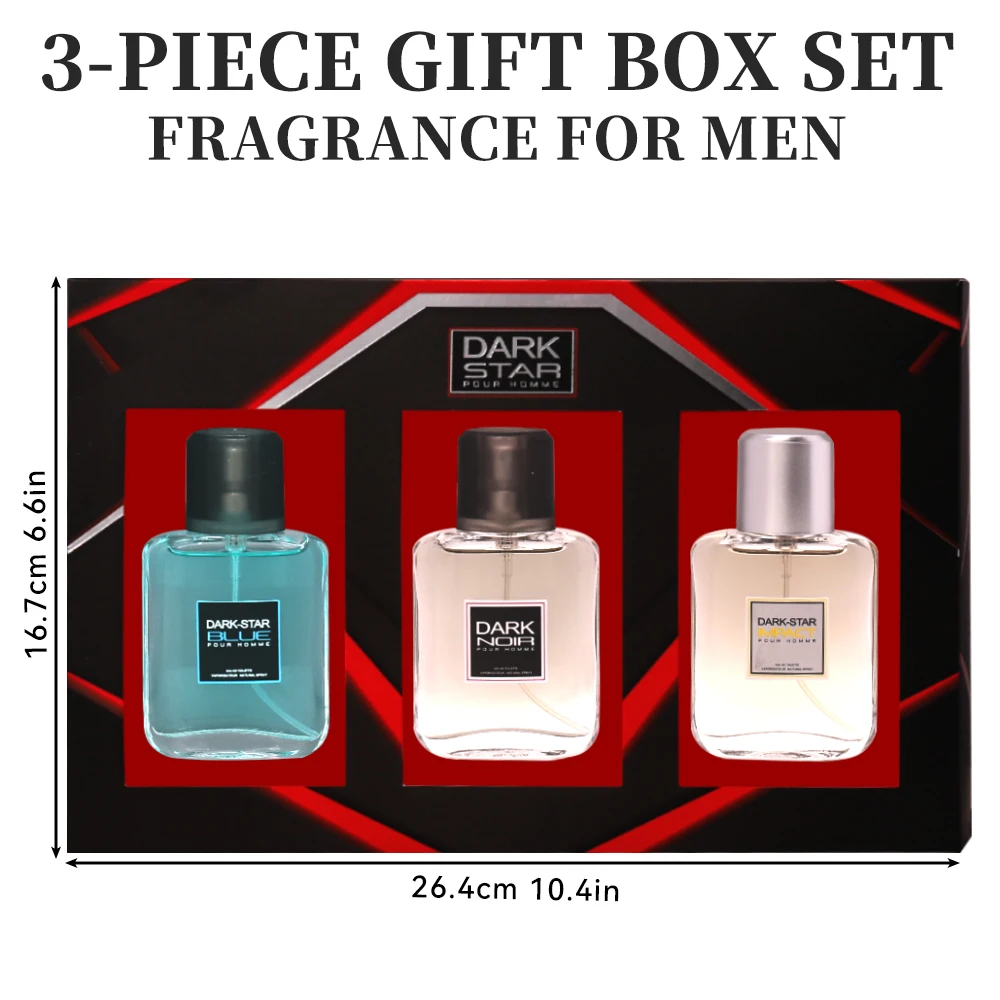 Men's Eau De Toilette Spray Gift Box 3 Piece DARK STAR Gift Set 1 Fl Oz/bottle Long Lasting Fragrance 3 Different Flavor