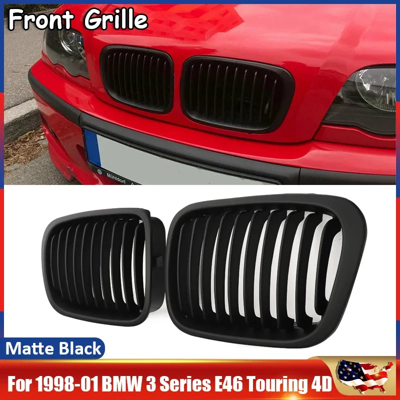 Kidney Grill Grille For BMW E46 Saloon 3 Series 98-01 Pre-facelift Compact 02-05