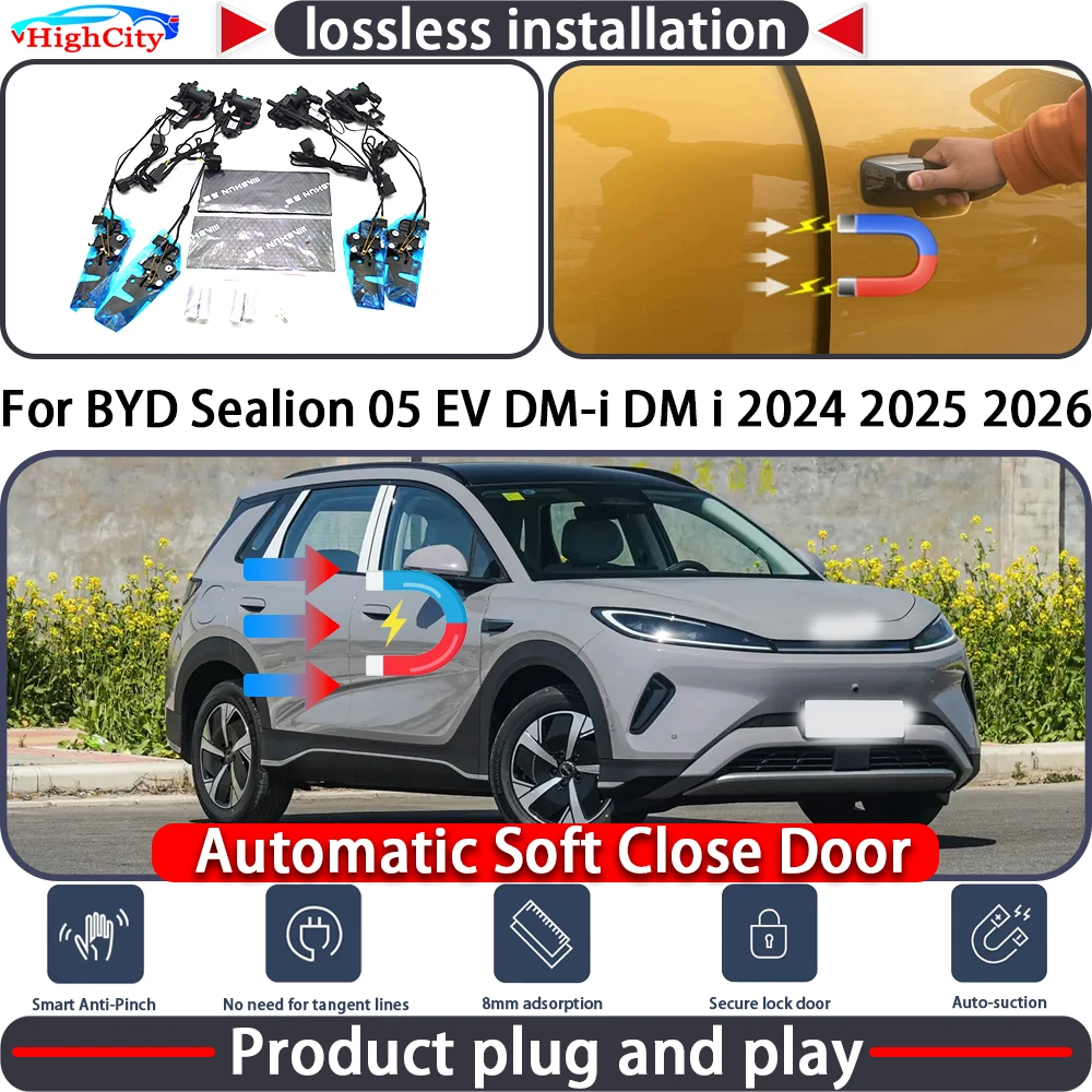 

HighCity Electric Closing Door Lock Actuator for BYD Sealion 05 EV DM-i DM i 2024 2025 2026 Soft Close Power Latch System Auto