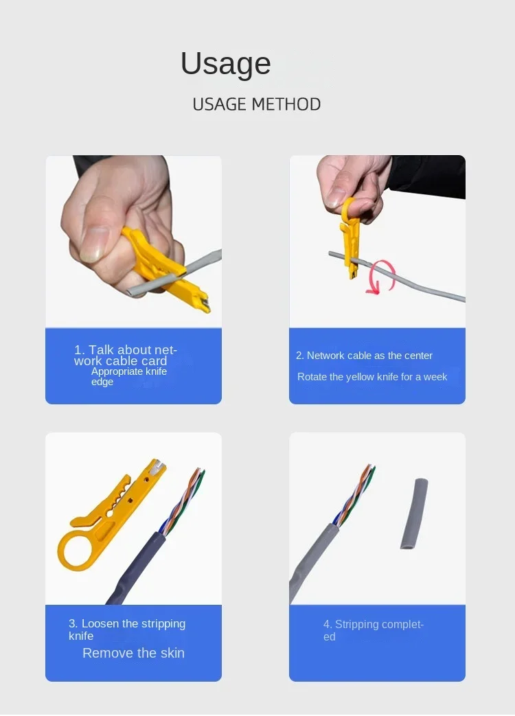 Network module wiring tool IDC terminal wiring knife, RJ45, RJ11 CAT.6 CAT.5E CAT.3