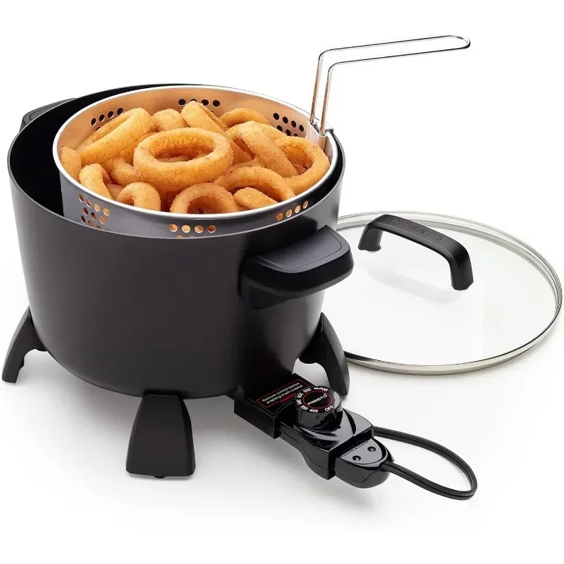 Presto Steamer and Fryer Multicooker Features Nonstick Surfaces Inside and Out for Nonstick Cooking and Easy Cleaning.
