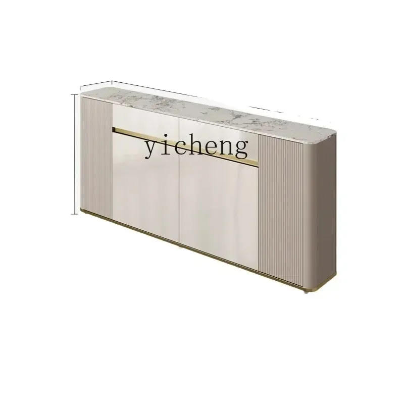 Light Luxury Ultra-thin Dining Side Cabinet Modern Simple Rock Slab Kitchen Side Cabinet Living Room Narrow Tea CabinetD25