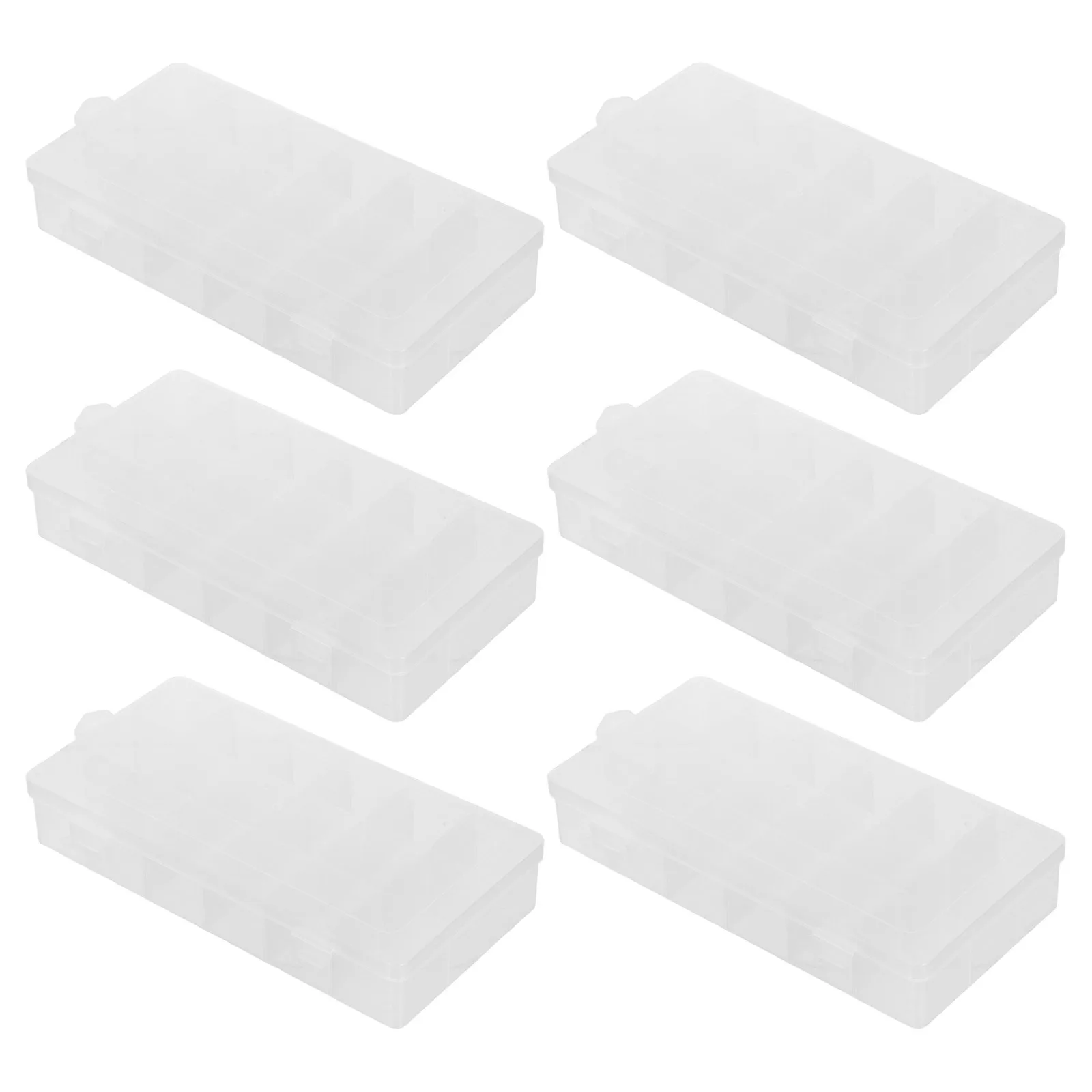 

6Pcs Multi Compartment Plastic Organizer Box Clear Adjustable Storage Case for Beads Small Parts Jewelry Findings Electronic