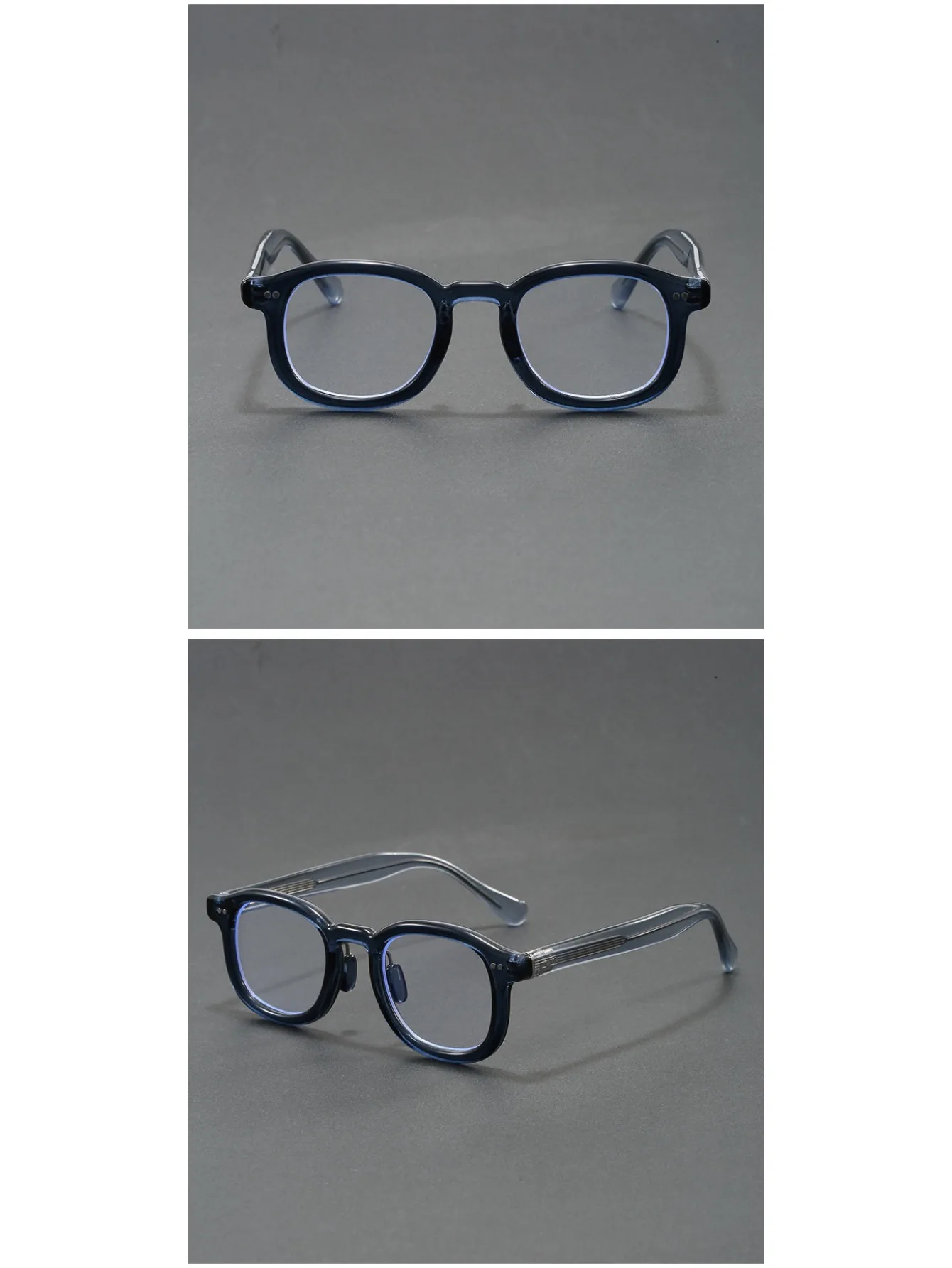 2025, neue japanische Acetat-Brillengestelle, handgefertigt, ovale Retro-Brille für Herren-Designer-Markenmode-Brillen – Detail 4