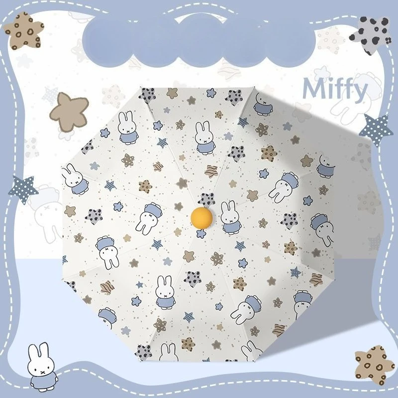 Cartoon Kawaii Miffy Umbrella Anti-rebound Student Dual Use Vinyl Fold Sun Protection Sunshade Fully Automatic Travel Essentials view 3