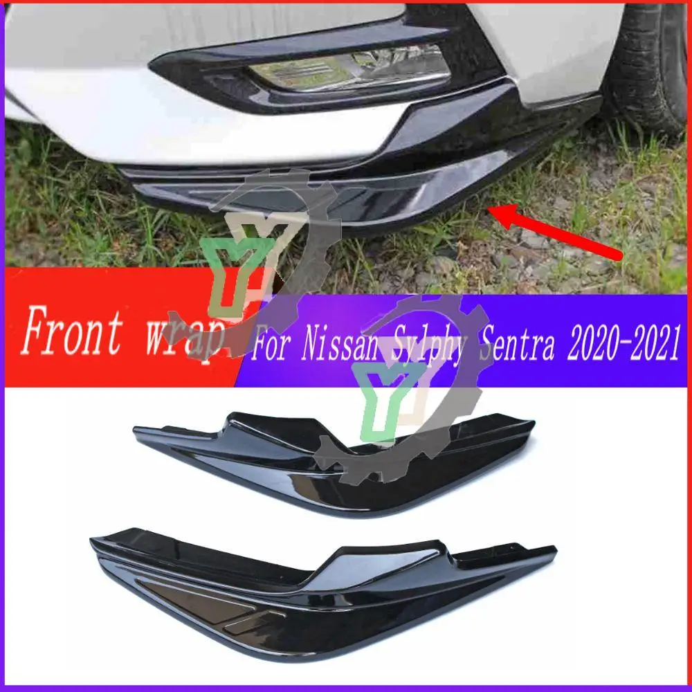 

For Nissan Sylphy Sentra 2020 2021 Car Front Bumper Strip Lip element Spoiler Splitter Scratch Protector Body kit