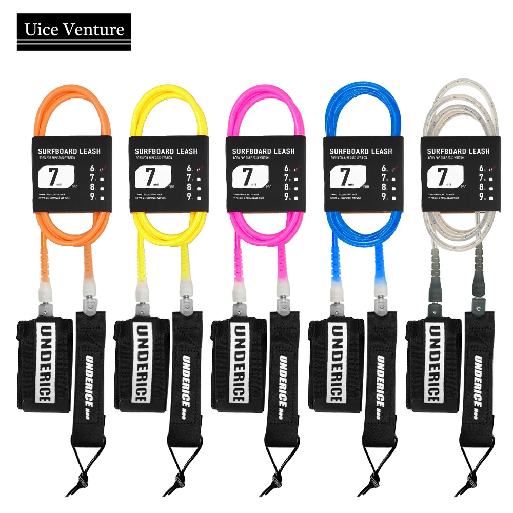

6/7/9FT Surf Leash SUP Board Surfboard Leash PRO SERIES TPU Rope Surfing Accessories Stainless Swivels Longboard Foot Rope
