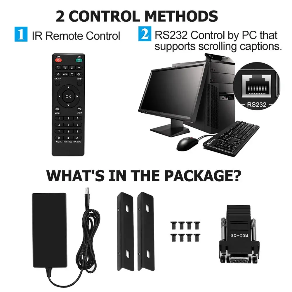 Controller da parete video HDMI Tech 9 canali 3x3 per giunzione TV