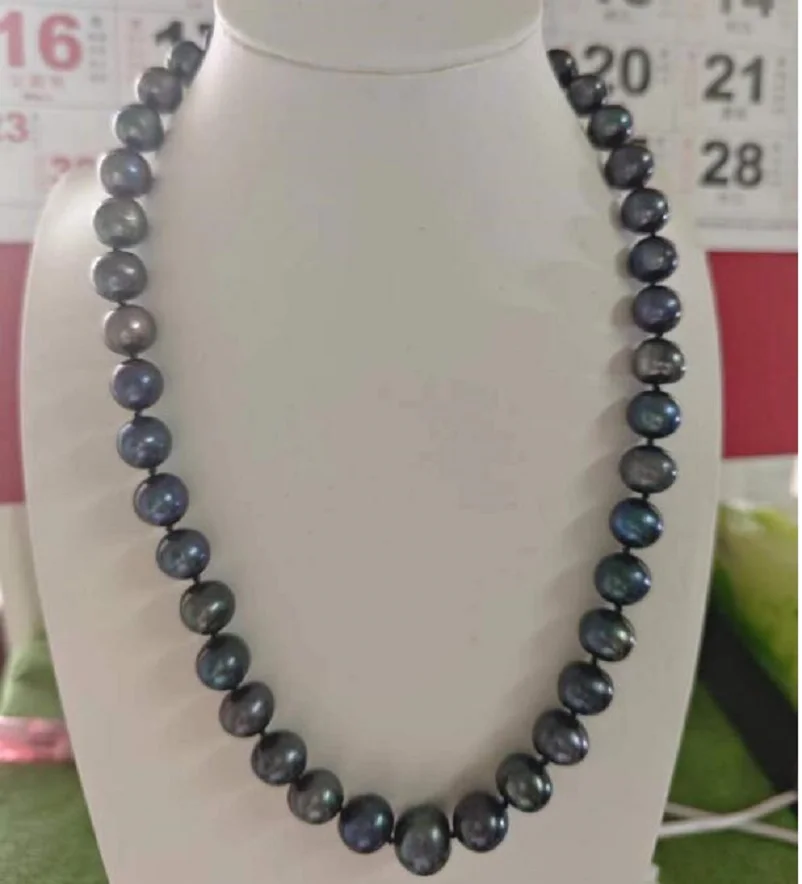 

AAA LUSTER 12-13mm Natural Tahitian Black Pearl Necklace with 19" 925 Buckle