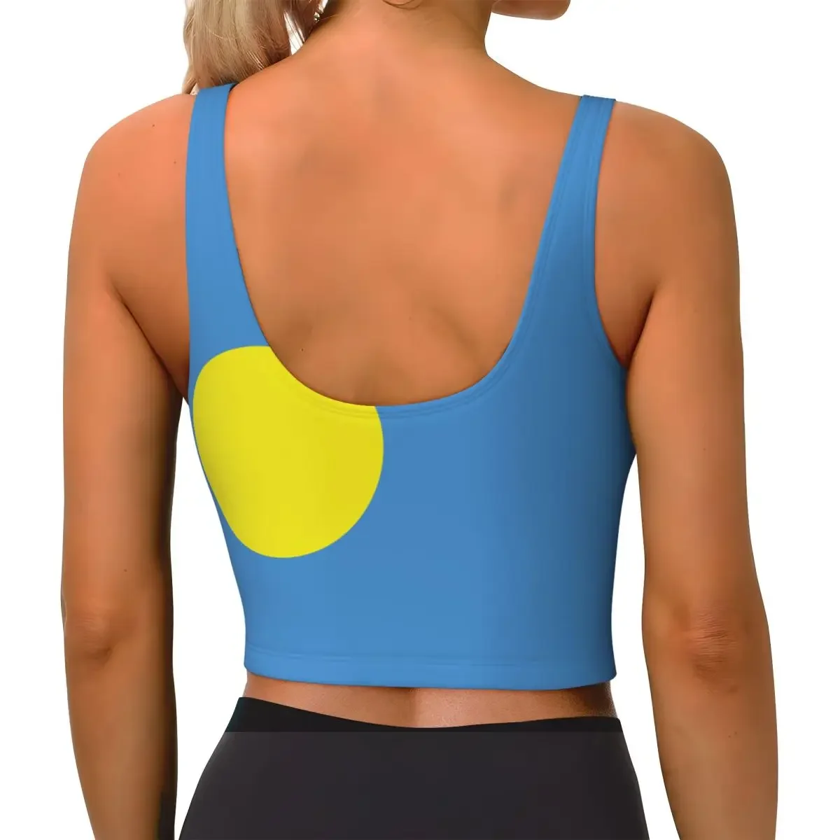 Mulheres sexy colete esportivo bandeira palau feminino streetwear esporte lingerie camiseta topo de colheita