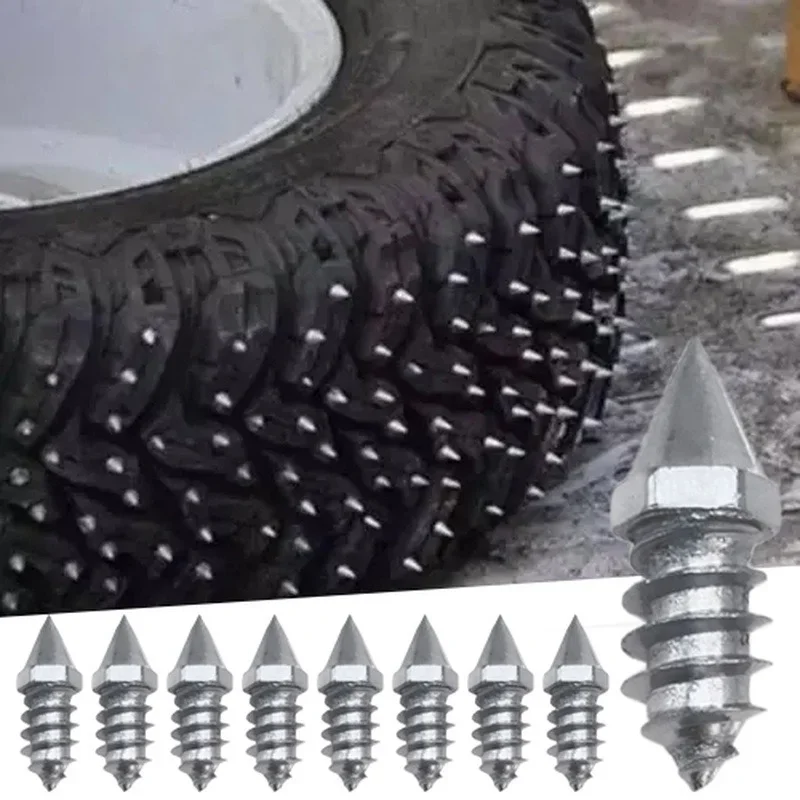 10 Pcs Alloy Tire Studs Anti-Slip Snow Nails for Car Off-road Motorcycle Bike Tyre Sole Cleats Winter Anti-ice Spikes