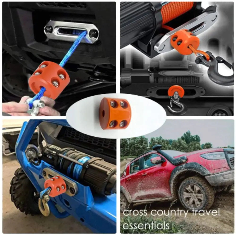 Rubber Material Winch Stopper Metal Construction Black Color Rope Hook Auto Modified Premium Quality Cable Line Saver ATV Use