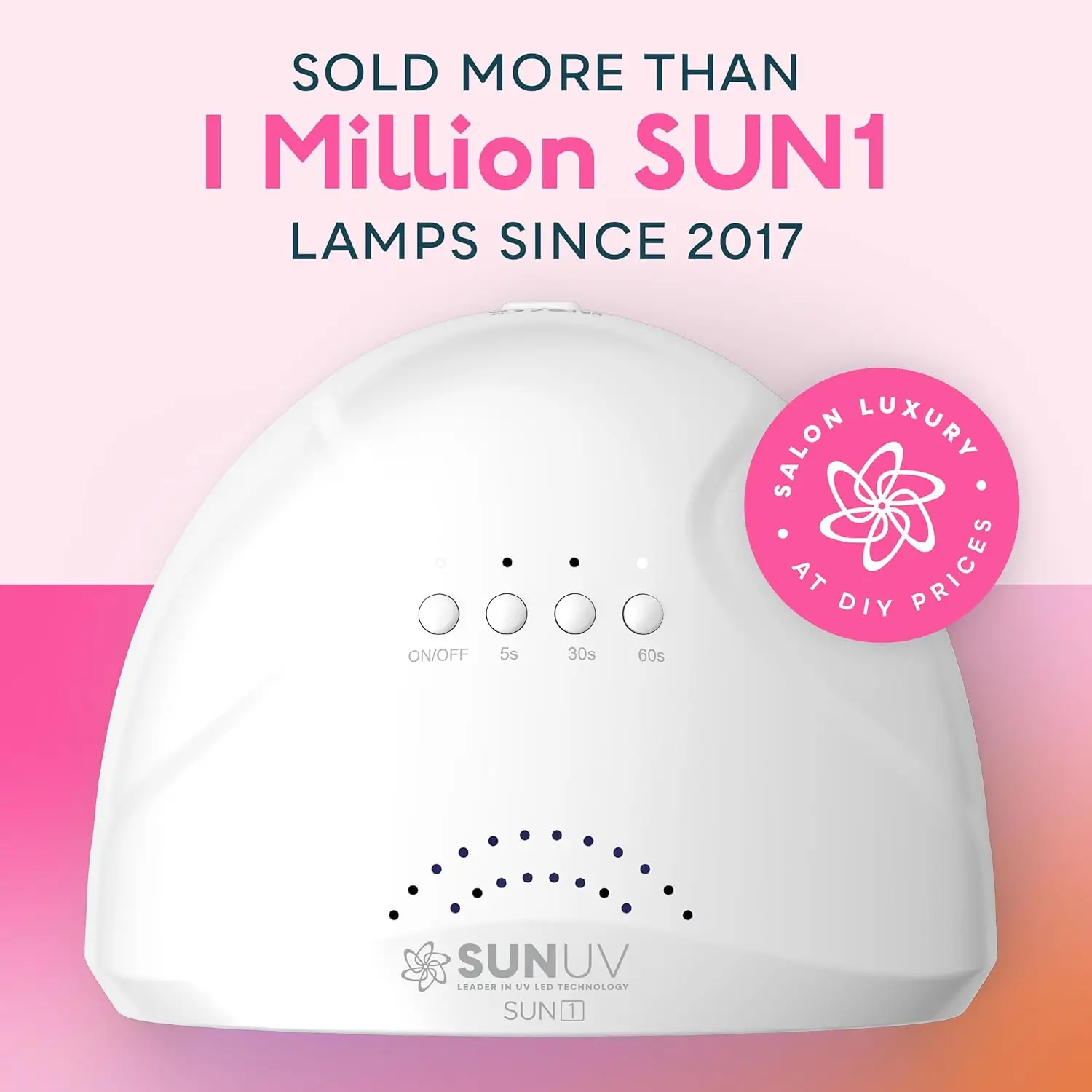 Lampe à ongles professionnelle UV LED avec 3 minuteries pour vernis gel à séchage rapide, design blanc