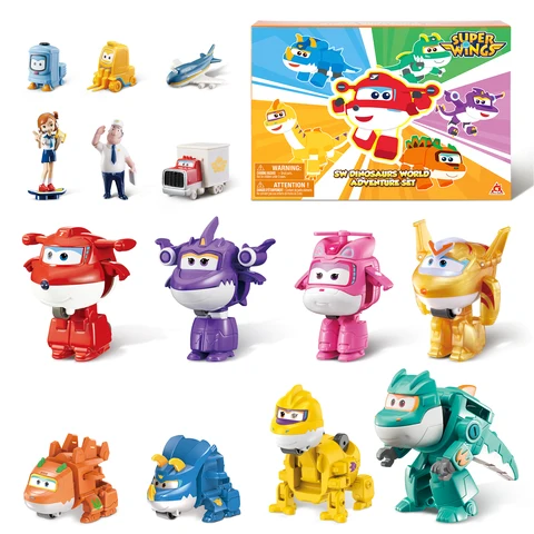 Super Wings Трансформеры Самолеты с Динозаврами 14 шт