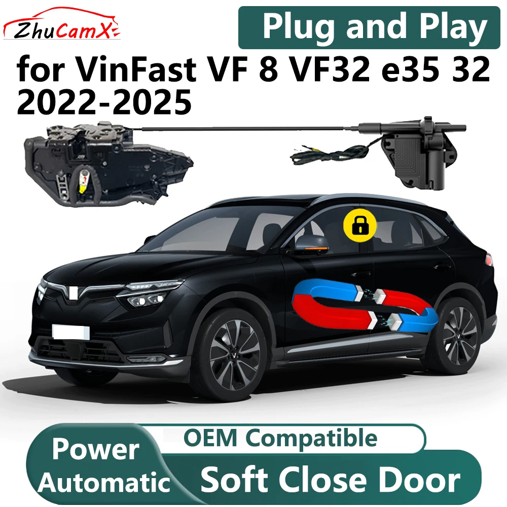 ZhuCamX for VinFast VF 8 VF32 e35 32 2022-2025 Car Electric Soft Close Door System Power Closing Door Latch Lock Plug and play