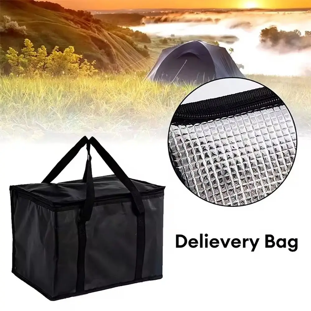 1Pcs New Large Capacity Insulated Bag Zipper 40L Tin Foil Food Bag Portable Refrigerated Bag Picnic Camping
