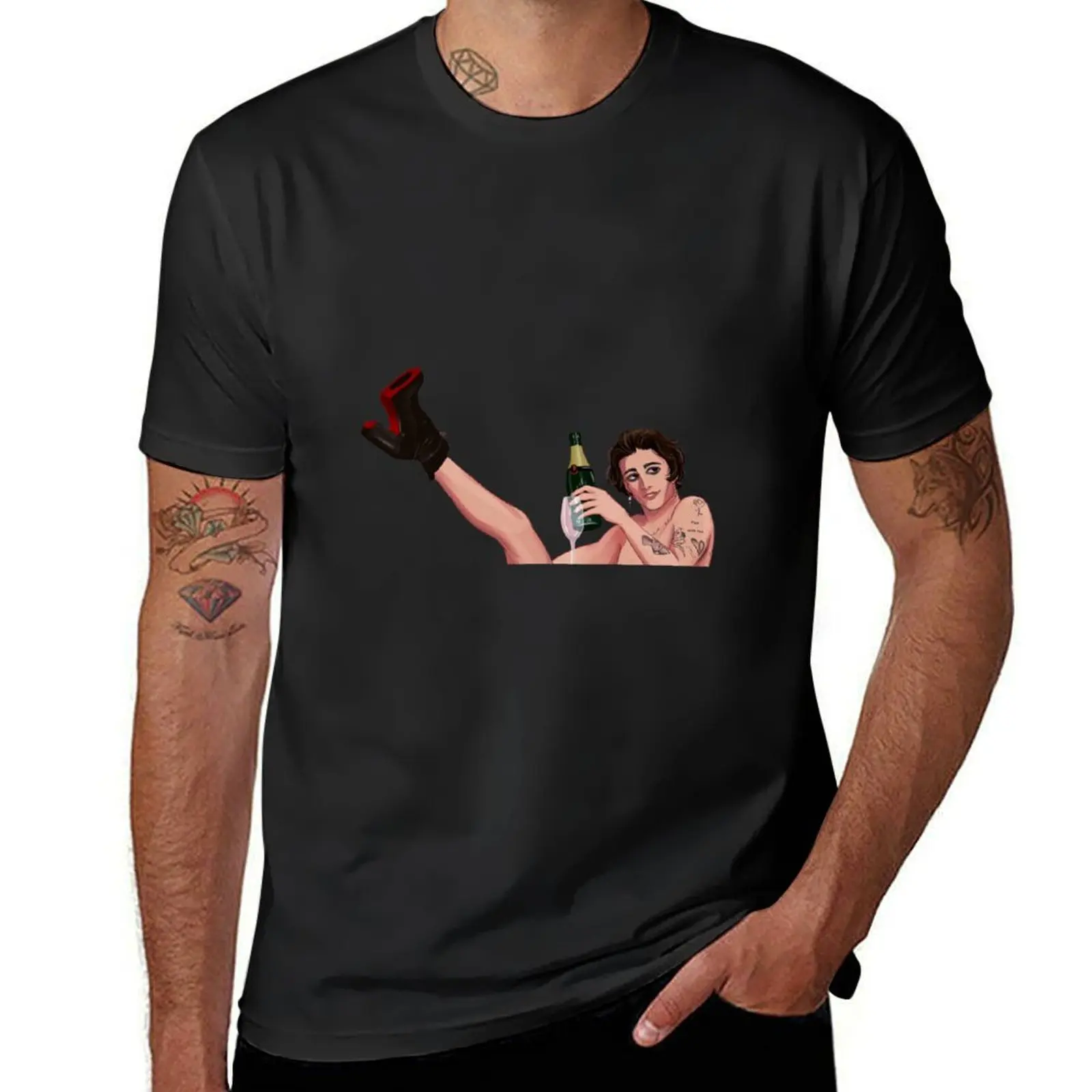 Damiano David M?neskin Iconic Pose ESC Winner 2021 (sticker and more) T-Shirt sports fans sublime mens tall t shirts